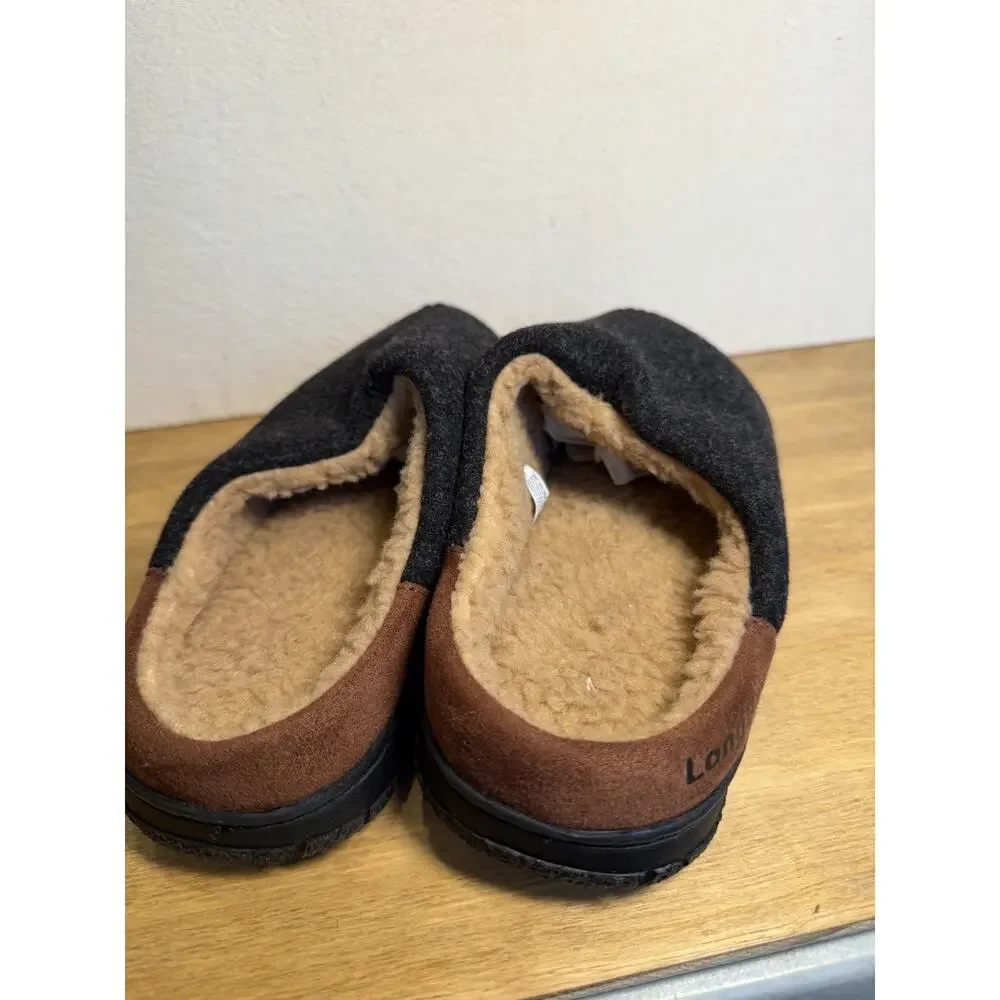 LongBay Men’s Memory Foam House Slippers Indoor Outdoor Black US Size 8 New